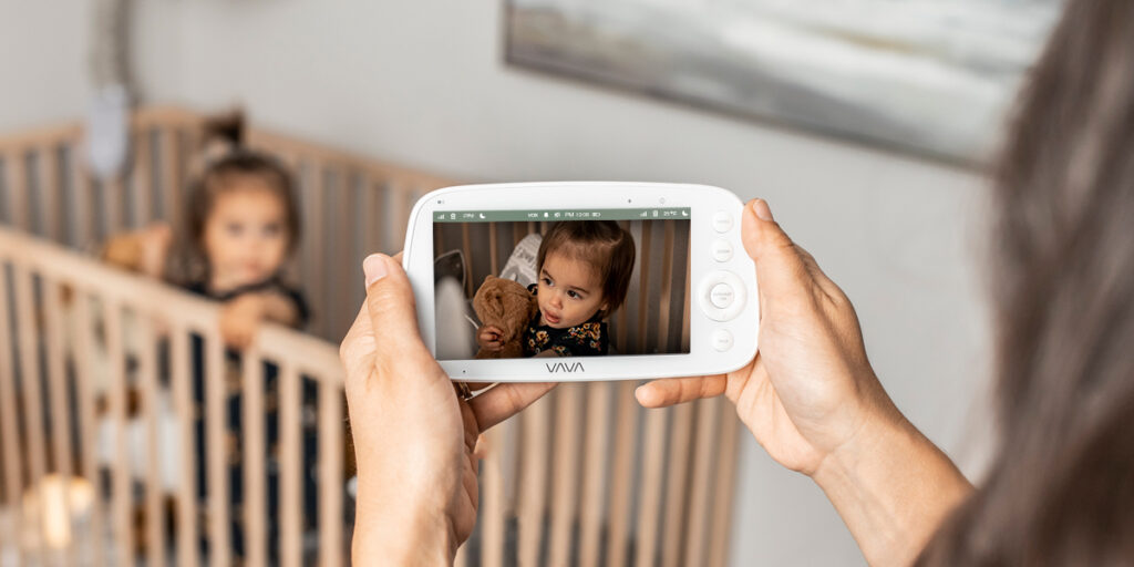 vava baby monitor in baby room crib